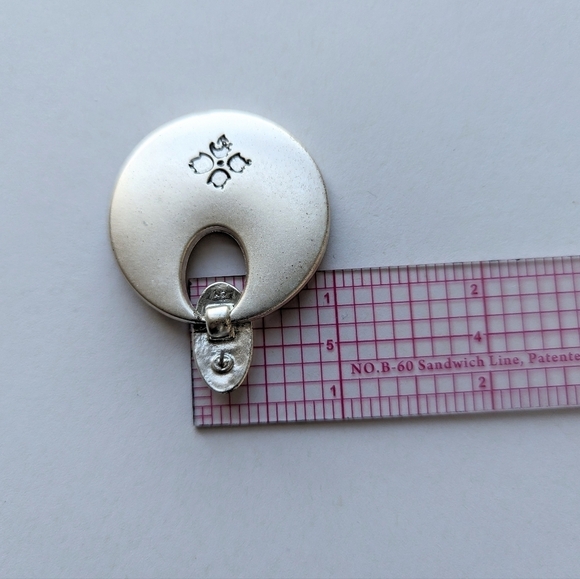 Patricia Nash Simone Doorknocker Earrings Tooled Leather Berry Red Matte Silver - Picture 5 of 6